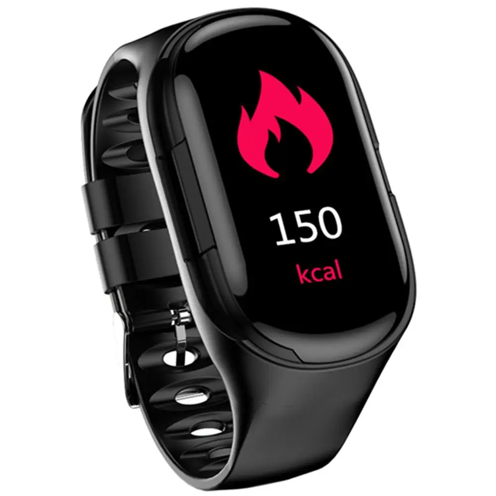 

T9 2-In-1 AI Smart Watch With Bluetooth Earphone Heart Rate Monitor Smart Wristband Long Time Standby Sports Watch Men Newest