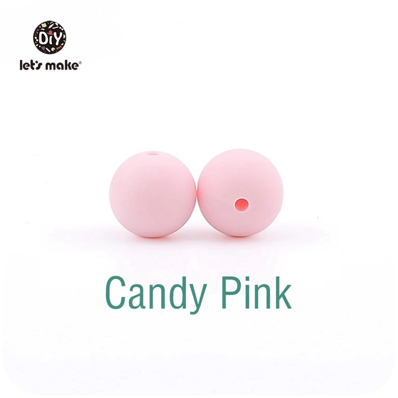 Candy Pink Детские Прорезыватели для зубов, силиконовые бусины, 20 шт, 12 мм, круглые силиконовые детские Прорезыватели для зубов, пищевое качество, силикон для жевания, Детские Прорезыватели для зубов - Цвет: Candy Pink