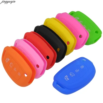 

jingyuqin 30pcs Sillicone 4 Buttons Folding Remote Car Key Case For Hyundai I45 Ix35 I40 Elantra Sonata Mistra Santa F Tucson