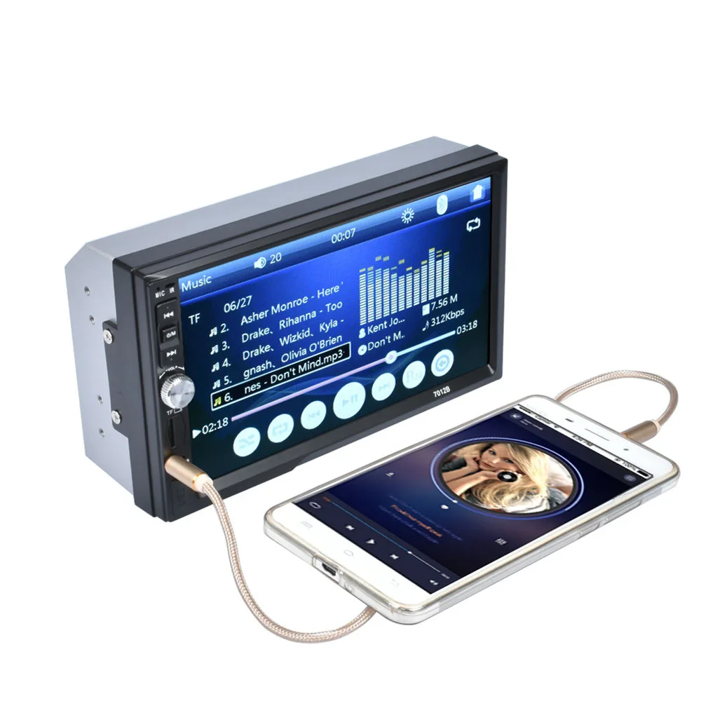 2Din 7012B MP3 MP5 плеер автомобильное FM Радио стерео аудио Музыка USB цифровой сенсорный экран Bluetooth AUX вход плеер