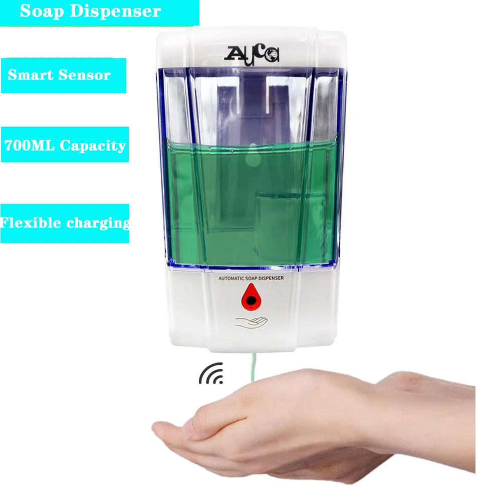 

700ml Hotels Wall Mounted Automatic Soap Dispenser Sensor Avoid Touch Leaner Liquid Pump Auto Hand Washing Disinfectant Machine