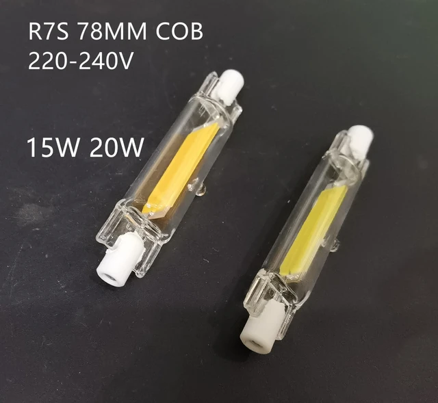 5PS LED R7S 78mm 15W 20W R7S High Powerful Spotlight 118mm 30W 40W 110V  220V COB Lamp Bulb Glass Tube Replace Halogen Lamp Light - AliExpress