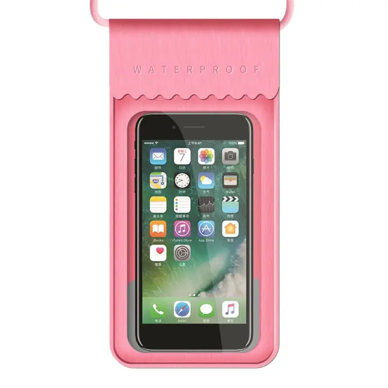 Pink ТПУ Водонепроницаемая HD сумка для мобильного телефона с сенсорным экраном, сумка для плавания, пляжа, бассейна, дайвинга, подводного плавания, чехол для мобильного телефона - Цвет: Pink