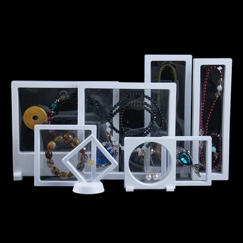 

PE Thin Film Suspension Jewelry Display Box, Jewelry Storage Rack for Ring Necklace Bracelet Earring, Transparent Container Box