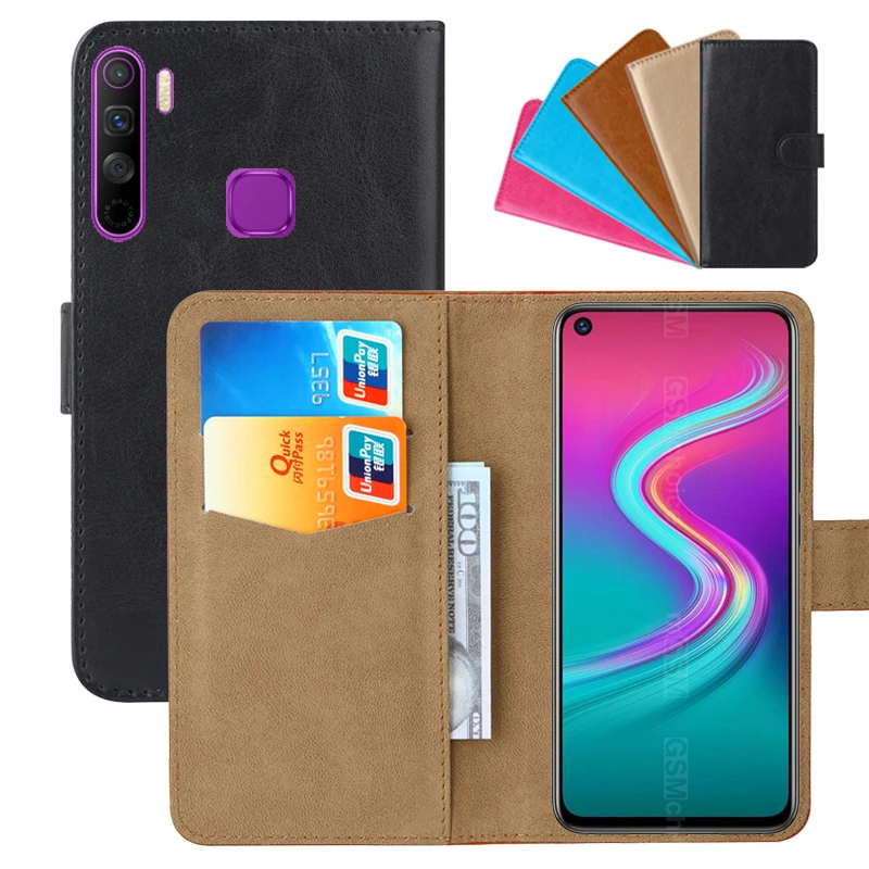 Роскошный чехол бумажник для Infinix S5 lite из искусственной кожи в стиле ретро