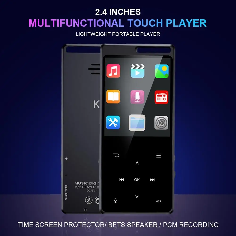 MP3 MP4 музыкальный плеер Bluetooth Внешний сенсорный экран музыкальный плеер с 2,4 дюймовым экраном и емкостью батареи 800 мАч