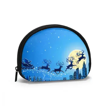 

Cosmetic Organizer Bag Santa Sleigh Christmas Winter Landscape Makeup bag Fashion Women Multifunction Beauty Bag