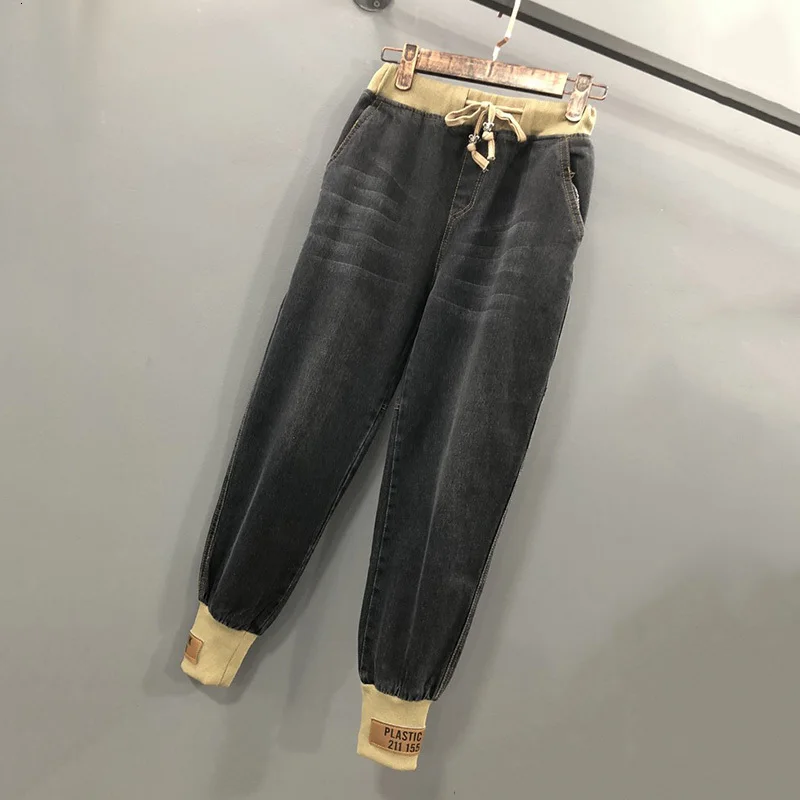 2019 Herfst Плюс Размер книга для волос для женщин Losse уличные джинсы Broek для женщин выпадение веревки Broek для женщин