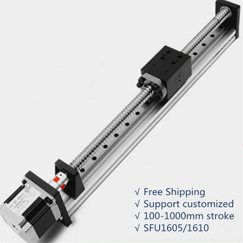 

Free Shiped Ballscew SFU1605 Motor Module Linear Slide Rail Guide Motion Robotic Arm Module XYZ Table 1000mm CNC 3D Printer Part