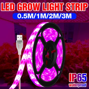 

USB Grow Light LED Full Spectrum Flower Plant Growth Lamp Strip 0.5M 1M 2M 3M Greenhouse Flower Seed Phyto Light LED Fitolampy