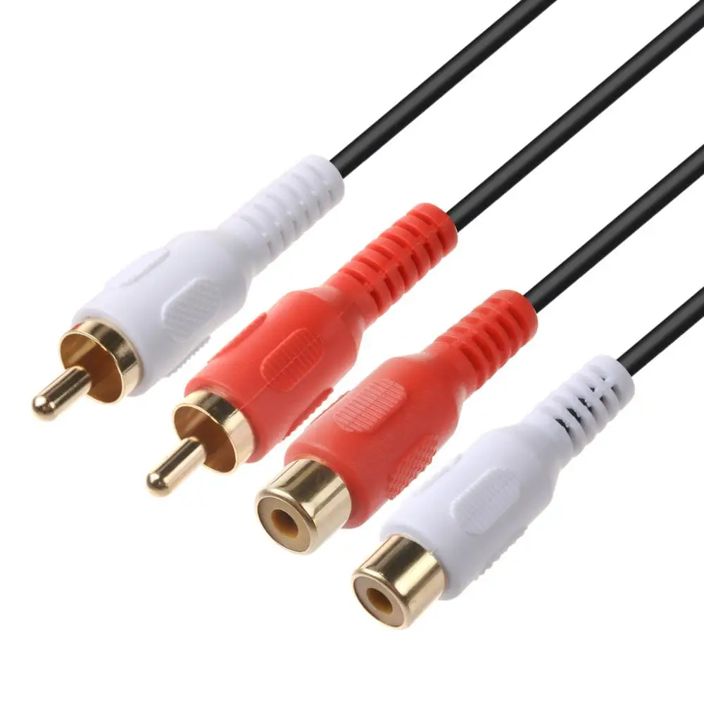 AV extension cable gold plate RCA Audio Extension Cable 2RCA Male to Female Red/White Connector | Электроника