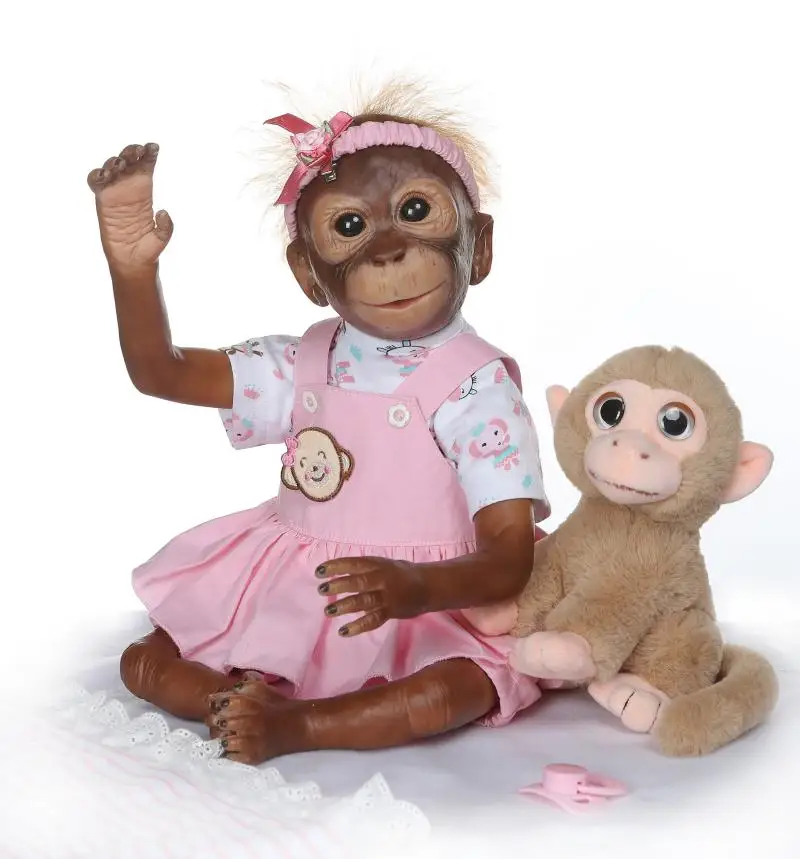 Compra online de NPK 14 Polegadas 47 cm Vinil Silicone Boneca Macaco Bebê  Realista Bebê Renascido