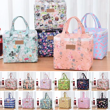 

1Pc Thermal Insulated Lunch Box Waterproof Print Picnic Lunch Bag Outdoor Travel Storage Bags