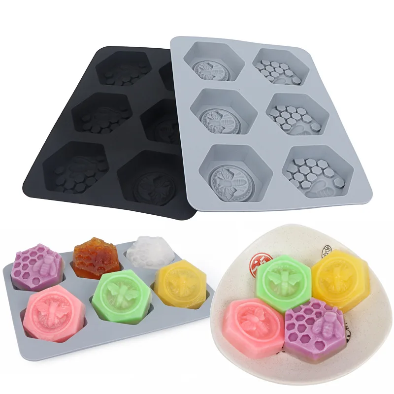 

Honeycomb Silicone Soap Molds,Bee Cake Molds, Dessert Pan Candy Baking Handmade Chocolate Molds Ice Cube Tray