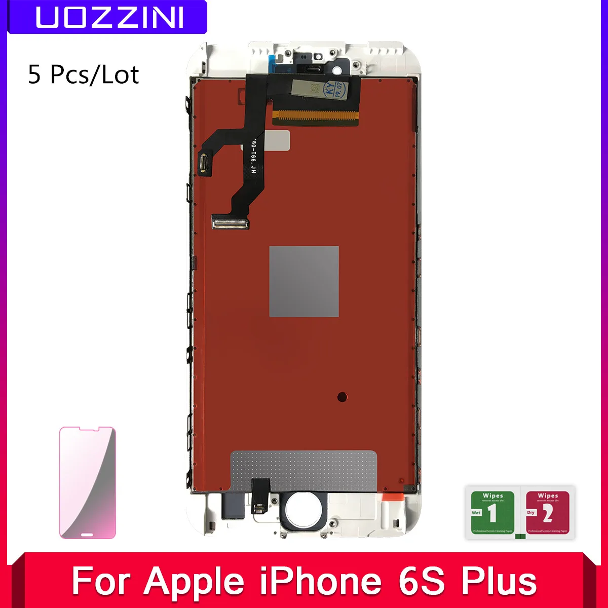 5 шт. для Apple iPhone 6S Plus 5,5 высококачественный ЖК-дисплей кодирующий преобразователь сенсорного экрана в сборе Замена с закаленным стеклом