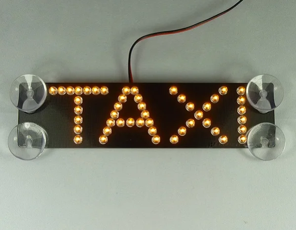 48 Led такси лампа сигнал такси лобовое стекло uber знак присоска установка 12 В сигнальная лампа подходит для всех автомобилей - Испускаемый цвет: Цвет: желтый