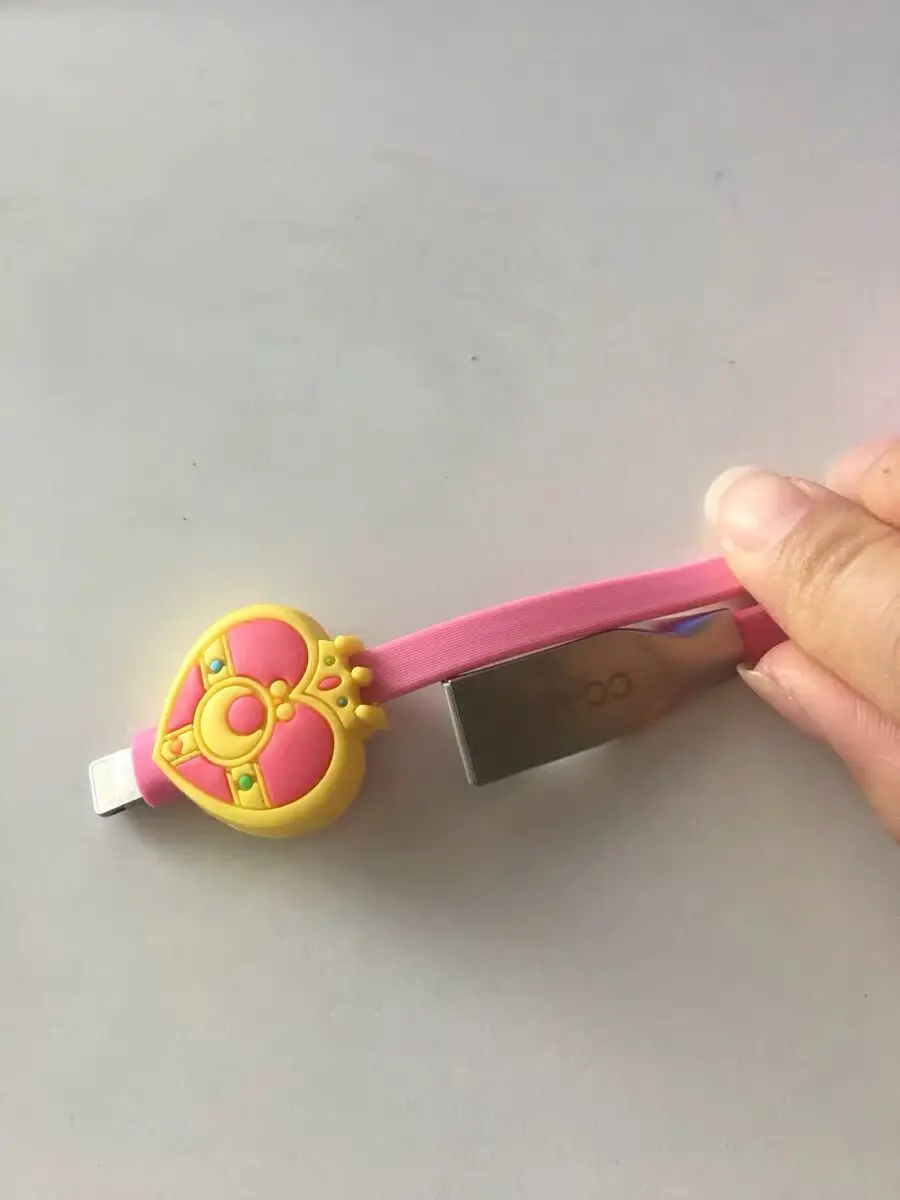 3 вида стилей Аниме карта Captor Sakura действие напечатанный Рисунок мультфильм мобильный телефон линия данных для Iphone Сейлор Мун usb зарядный кабель - Цвет: heart for iphone