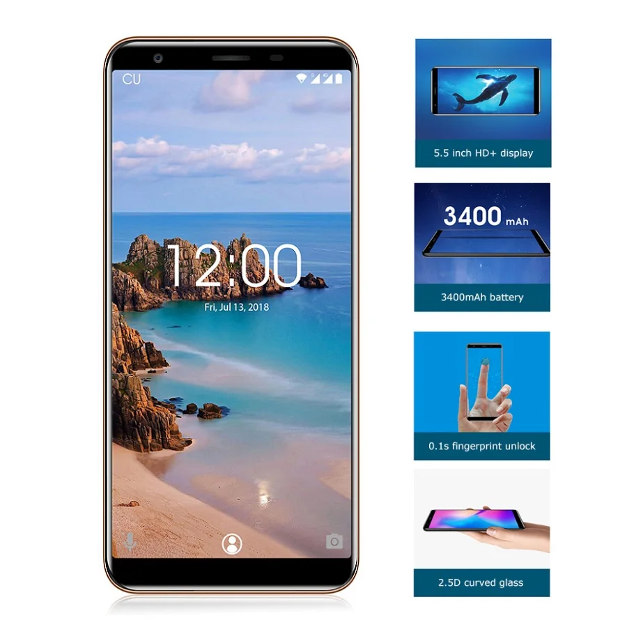 Смартфон OUKITEL C11 Pro 4G экран 5 дюйма 18:9 на базе Android 8.1 четырёхъядерный сотовые