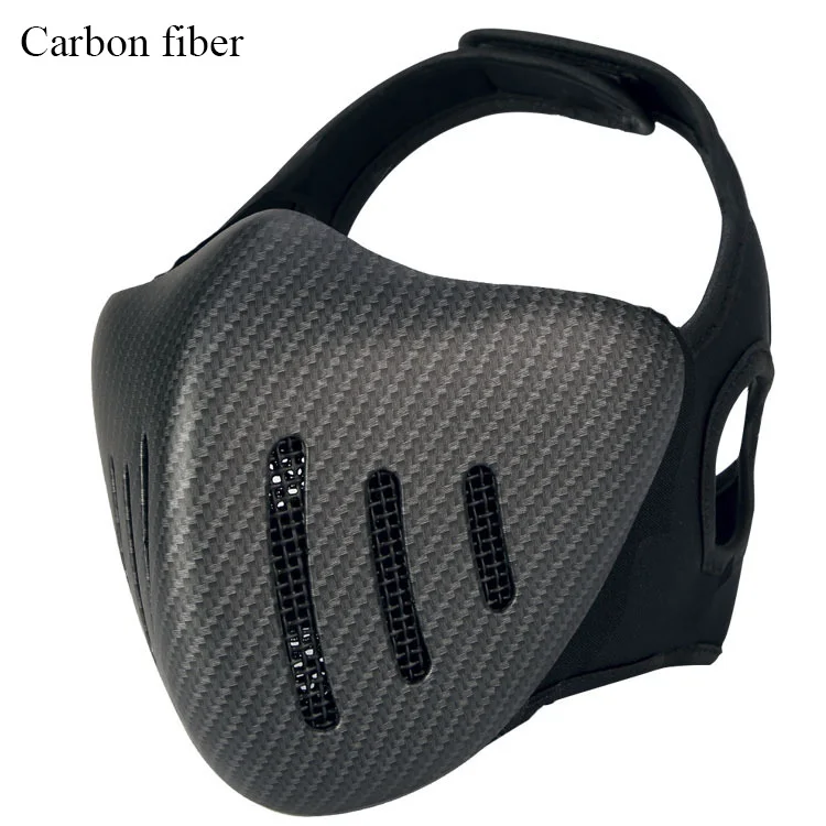 carbon fiber Military Airsoft Paintball Mask Half Face Hunting Shooting Protective Masks Breathable Tactical Combat Mask Cs Wargame Face Mask - Цвет: carbon fiber