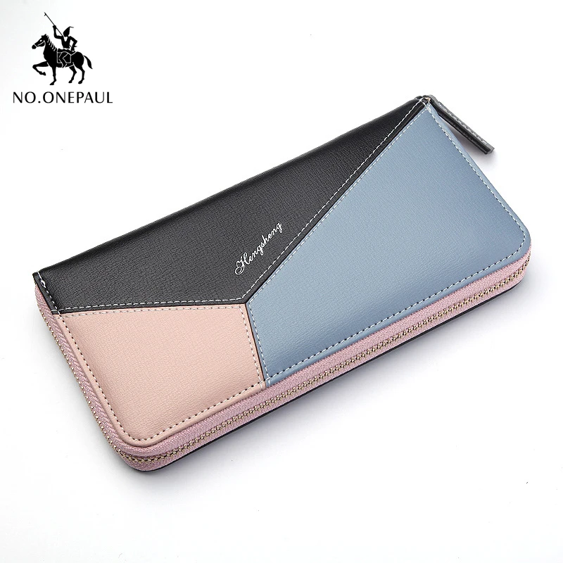 

NO.ONEPAUL New Ladies wallet long European and American fashion zipper bag multifunctional clutch bag wild stitching wallet tide