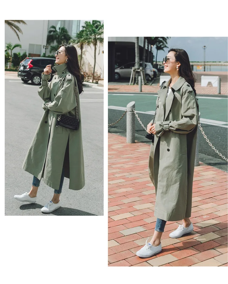 Main Push New Style Spring New Style Korean-style WOMEN'S Wear behind Embroidered Trench Coat