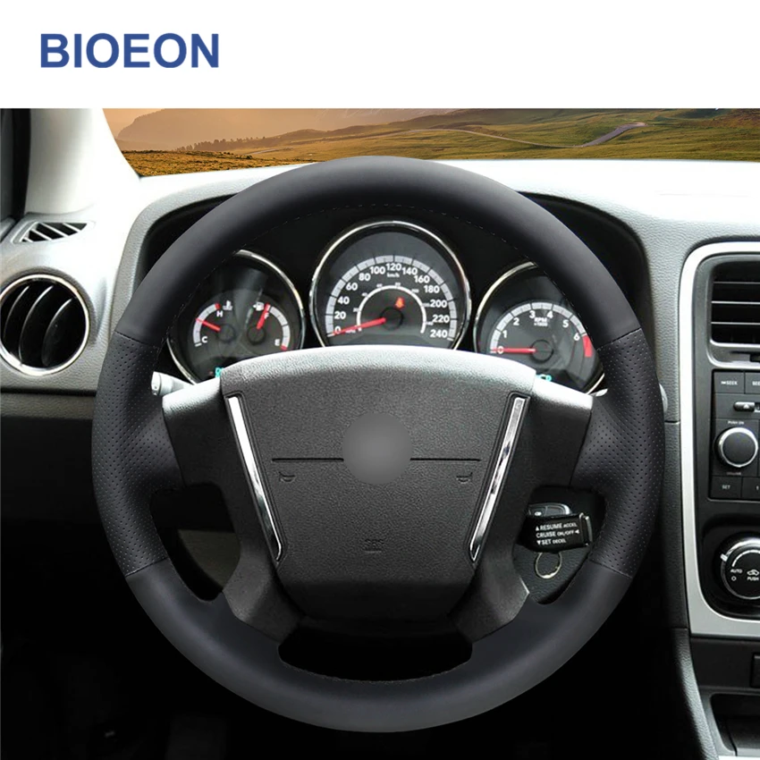 Черные ПУ искусственная кожа Чехлы рулевого колеса автомобиля для Dodge caliber 2008-2011 Dodge Avenger 2007