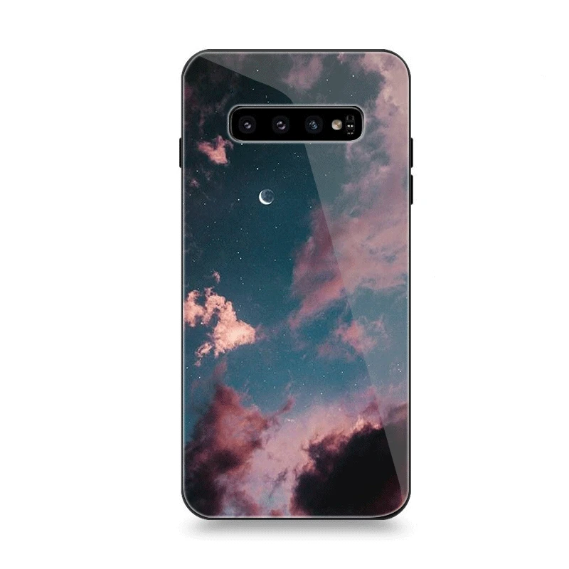 Мобильный чехол для телефона Стекло для samsung A10 A20 A30 A40 A50 A60 A70 S7 край S8 Plus Note 8 9 S10 крышка звездного неба