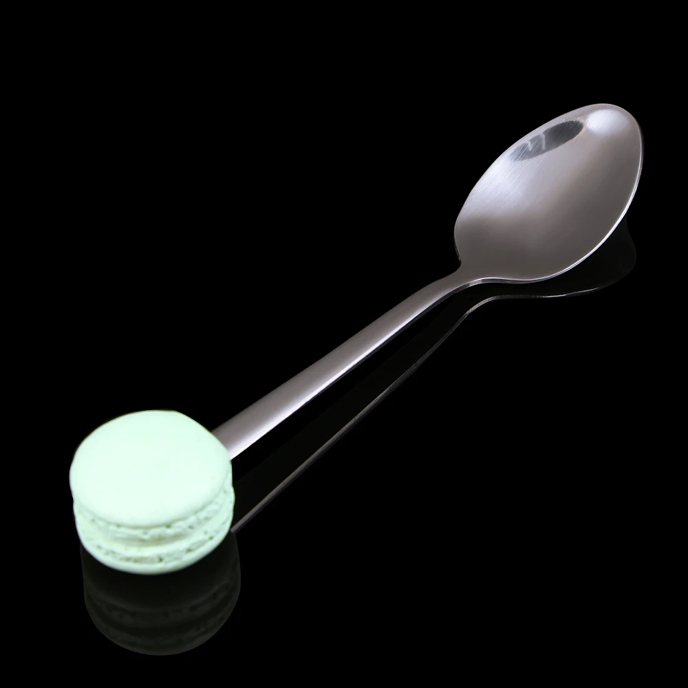 Round Candy Конфеты Мини Ложки из Нержавеющей Стали Пончик кофе ложка фрукты ложка для перемешивания чайная ложка десерт торт ложка для мороженого посуда - Цвет: Round Candy