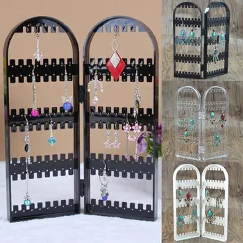 

120 Holes Folding Plastic Jewelry Racks Earrings Holder Bracelet Necklace Display Stand Jewelry Storage Racks jewelry Organizer
