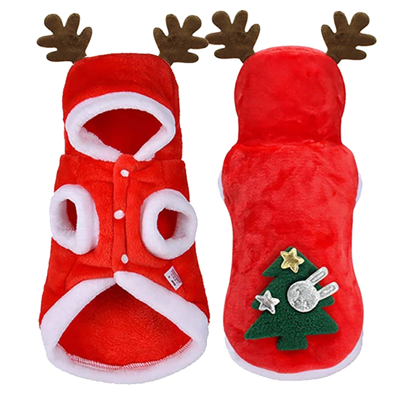 Deer Christmas Tree Рождественский Маковый костюм для собаки, Санта-лось, зимняя Милая Рождественская елка, милый свитер с оленем, толстовки, Одежда для питомцев, кошек, пуловер, костюм - Цвет: Deer Christmas Tree