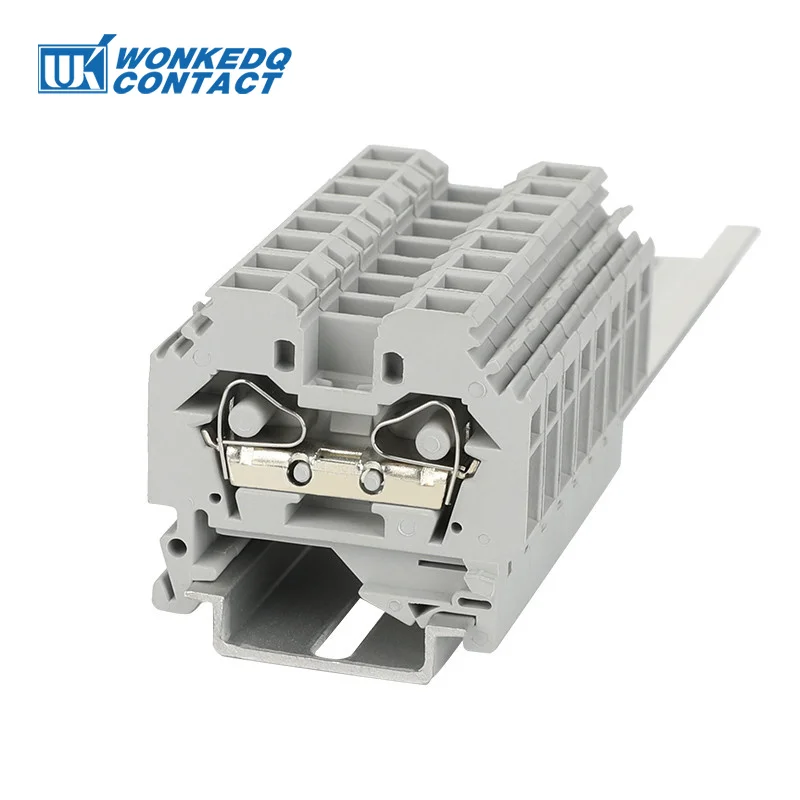 10Pcs 282-101 Spring-Cage Connection Cage Clamp Mount 2-Conductor 282 101 Plug 6 mm&sup2; Wire Connector DIN Rail Terminal Block