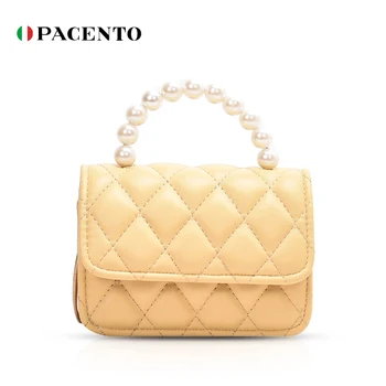 

PACENTO Mini Small Square Bag 2020 Fashion New Women Flap Pu Leather Shoulder Bag Pearl Handbag Womens Messenger Crossbody Bags