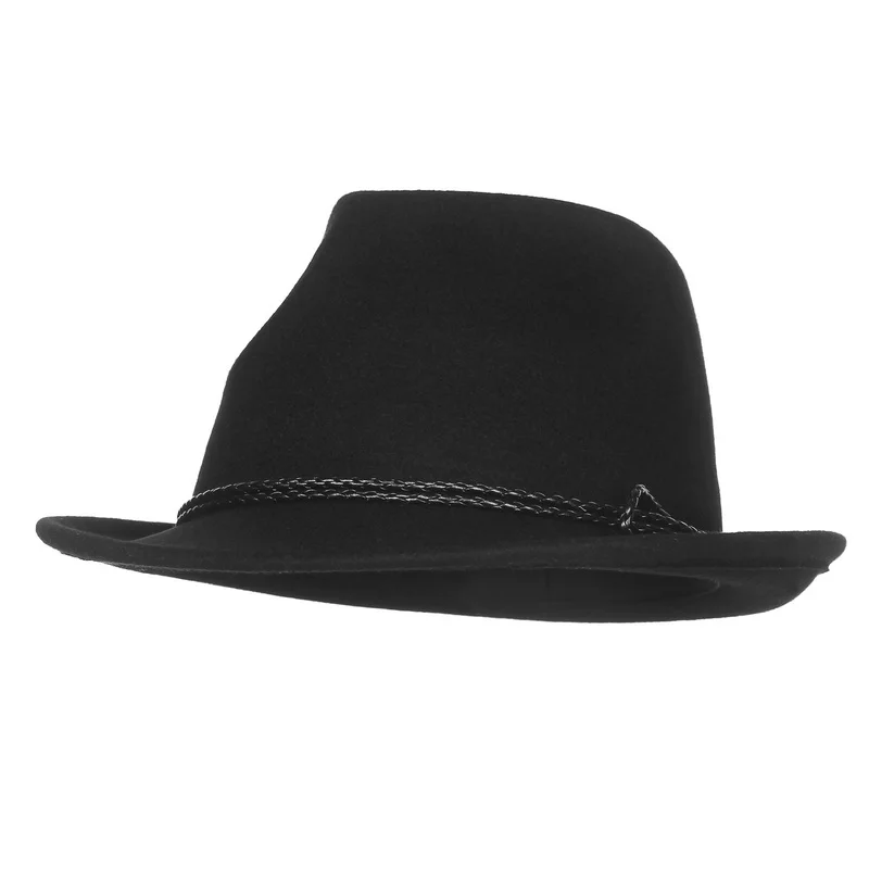 red bottom fedora 100% Wool Autumn Winter Retro Jazz Hats Middle aged Men Felt Fedoras Cap For Male Solid Trilby Panama Hat Black Bowler Hats stetson trilby