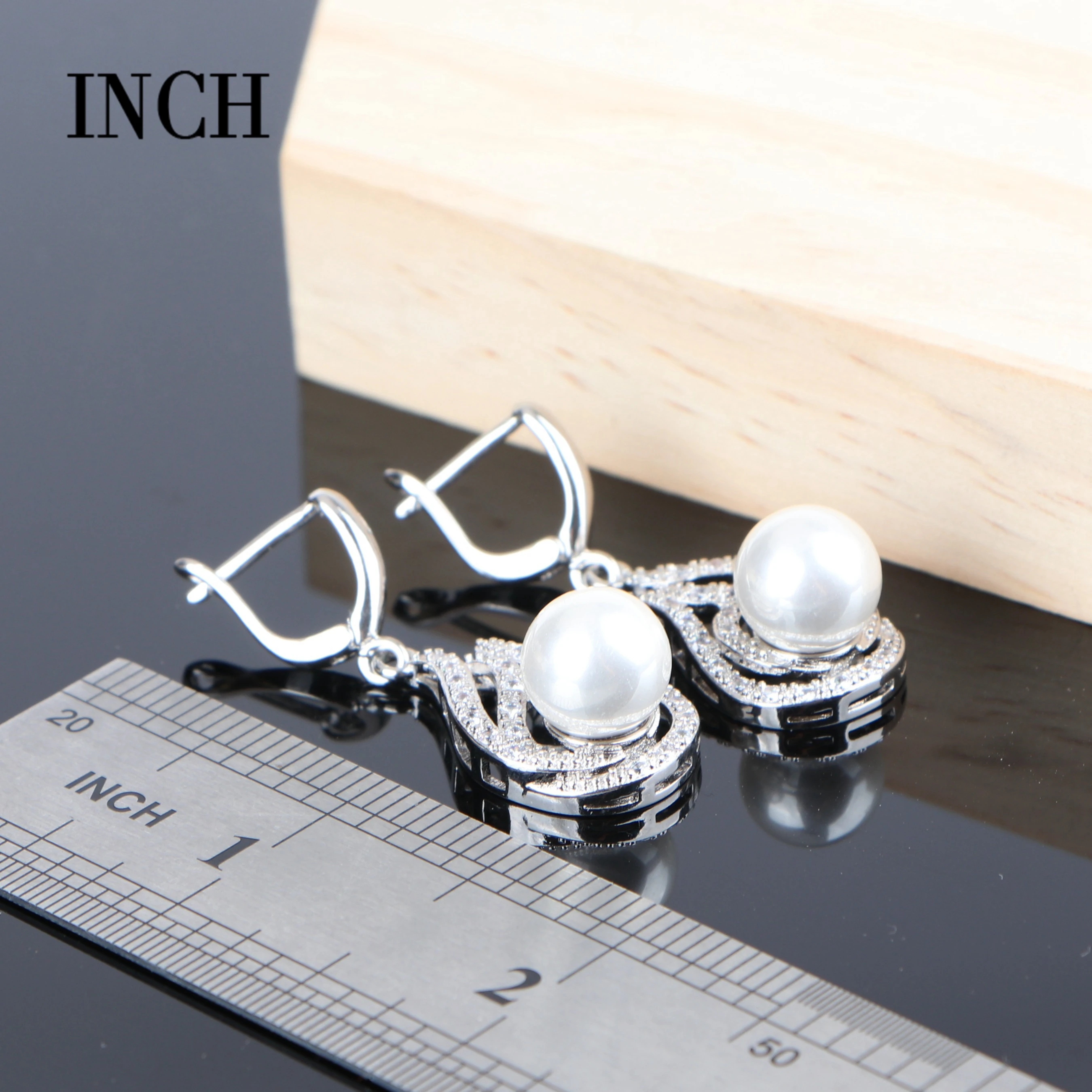 Жемчужный Свадебный костюм Ювелирные наборы Свадебные серебряные 925 ювелирные