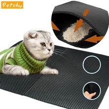 Petshy складной коврик для кошачьего туалета, нескользящий EVA двухслойный коврик для кошачьего туалета, ловушка для кошек, Песочная подушка для туалета