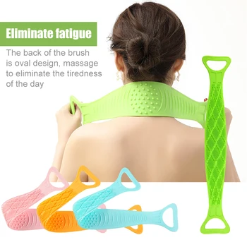 

Hotel Silicone Bath Belt Exfoliating Back Scrubber Brush Travel Home Elastic Salon Bathroom Sauna Room Massage Soft Double Sided