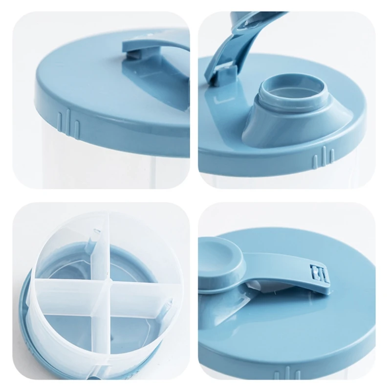 Description Picture 2 of item1 Pc 4-Grids Portable Baby Food Storage Box Infant Essential Cereal Holder Milk Powder Organizer Kids Snacks Container