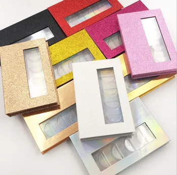 

100pcs wholesale false eyelashes packaging box 3d fake mink lashes boxes faux cils strip 5pair magnetic case empty