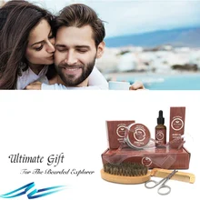 Brand New Men's Beard Care Set Beard Style Template Comb Beard Brush Shaving Comb Mustache Scissors