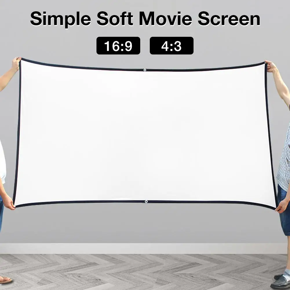 Projector Simple Curtain Anti light Screen 110Inch 169/43 Folding