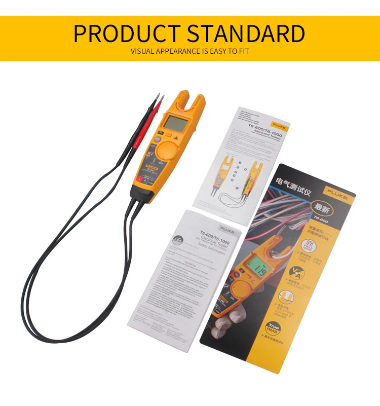 Fluke T6-600 Clamp Meter Continuity Current Electrical Tester Non-contact Voltage high precision open clamp meter multimeter