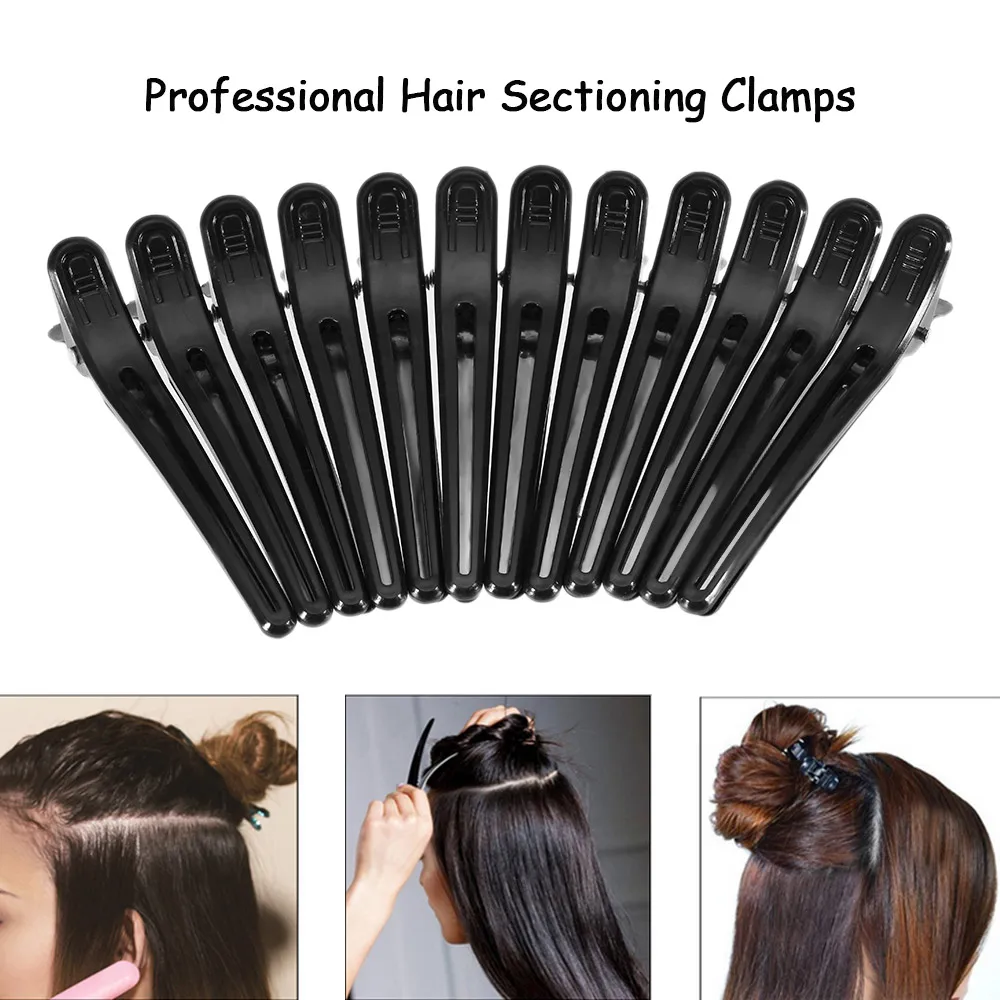 

12Pcs/set Hairdressing Sectioning Clips Plastic Salon Barber Hair Grip Clips Cutting Clamps Hair Styling Tools Accessories