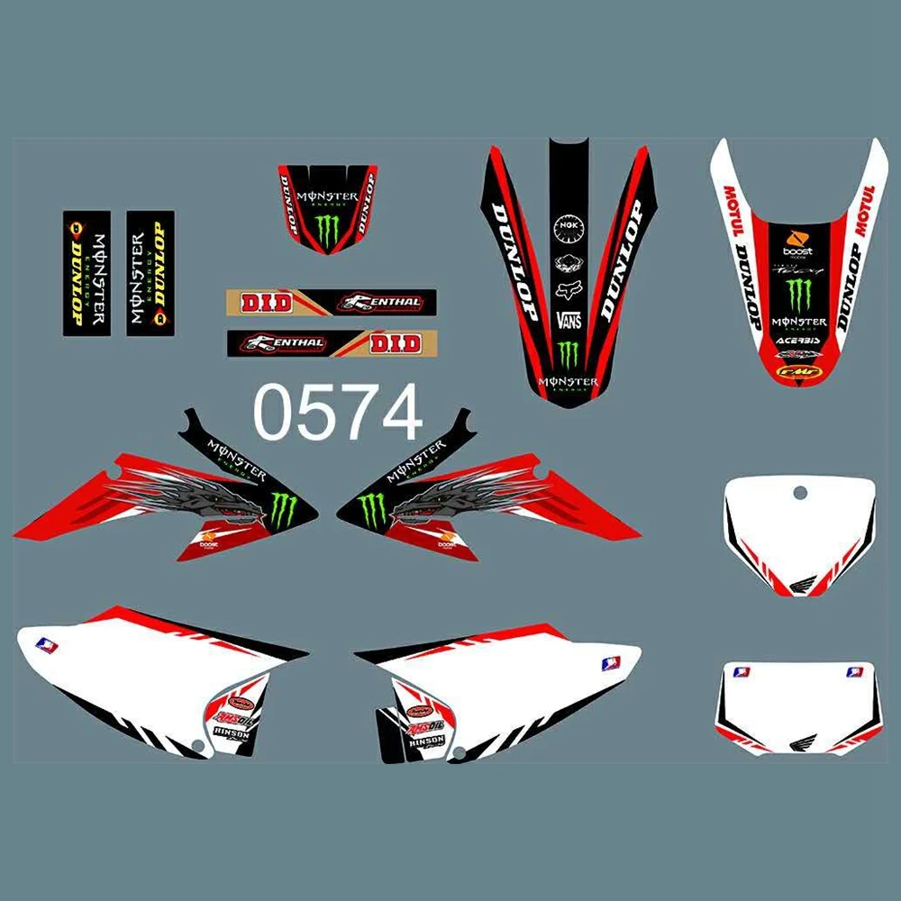 

New Full Graphics Decals Stickers Custom Number Name Glossy Bright Stickers Waterproof for HONDA CRF TRAIL 150 230 2008-2014