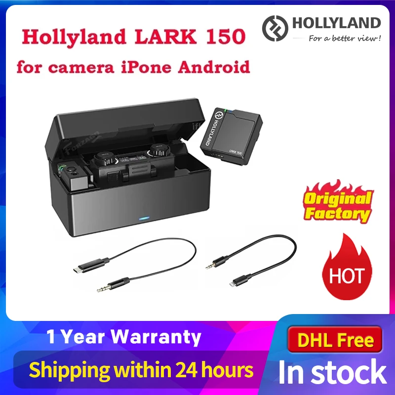 Hollyland Lark 150 Wireless Microphone System RX TX Portable Mini Lapel Mic for DSLR Camera iPhone Android Phones | Электроника