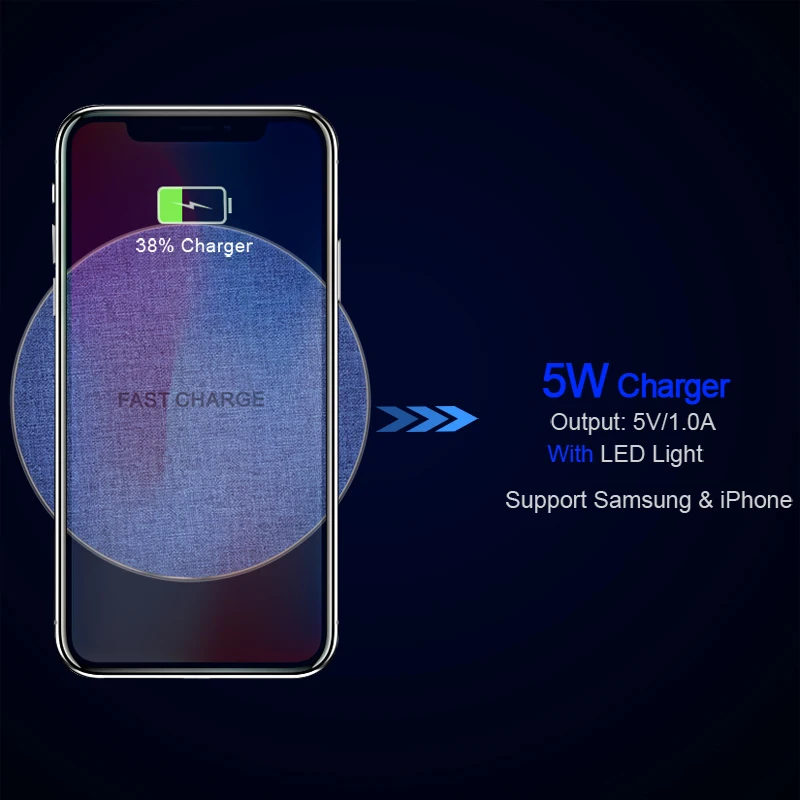 Cinkeypro QI Беспроводной Зарядное устройство быстрой зарядки Pad Quick Charge 2.0 для iphone 8 10 x Samsung Galaxy S6 S7 S8 Выход 5 В/1A 9 В/1A