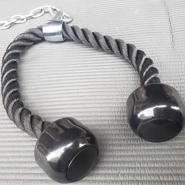 US $19.64 Triceps Rope Abdominal Crunches Cable Pull Down Laterals Biceps Muscle Training Fitness Body Buildi