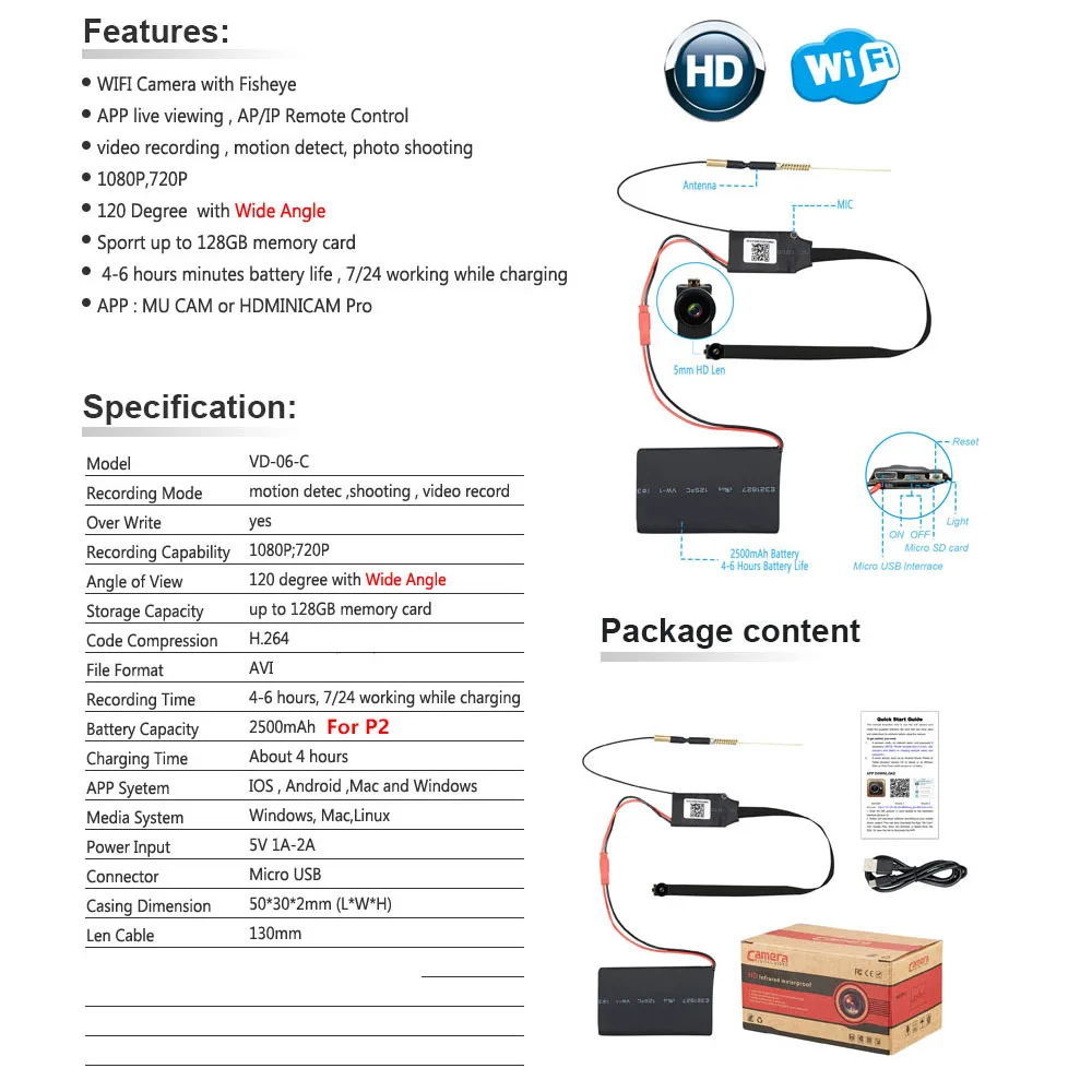 Wi Fi IP мини Камера HD 1080P DIY CCTV Видеокамера P2P Беспроводной вебкамера DVR видео