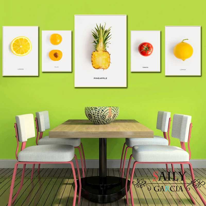 

Food Fruit Canvas Painting Coconut Pineapple Nordic Decoration Home Posters And Paints Home Kitchen Restaurant Wall Art Pictures