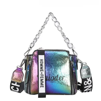 

2019 Female Handbag Popular pu Leather Messenger bags Chain Crossbody Women Letter Shoulder Bag