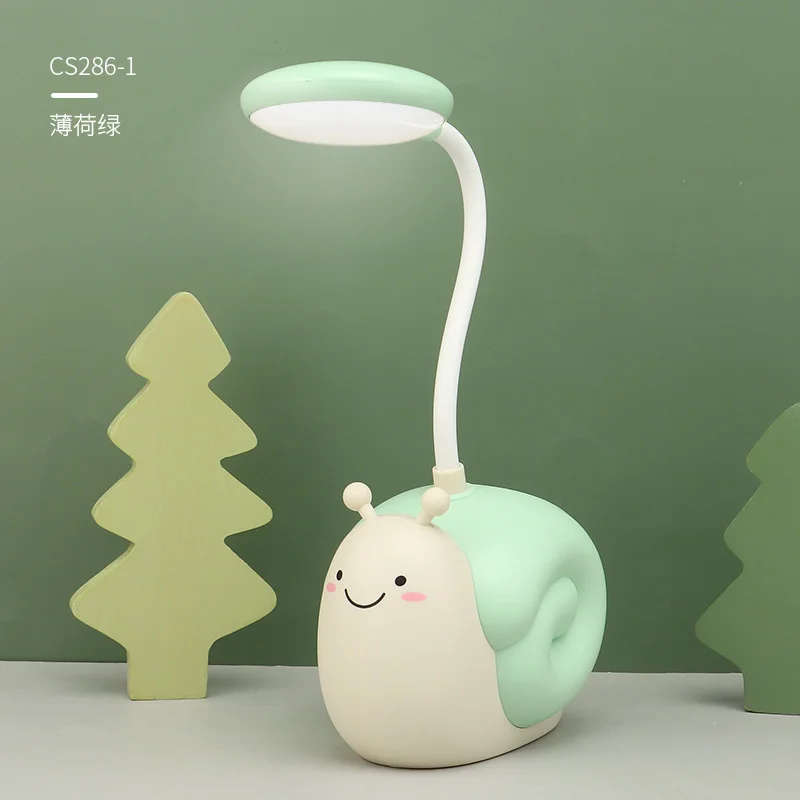 New Cute Fun Snail Desk Lamp Pen Holder Led Students And Children Reading And Learning Small Desk Lamp USB Charging Night Lamp star wars night light Night Lights